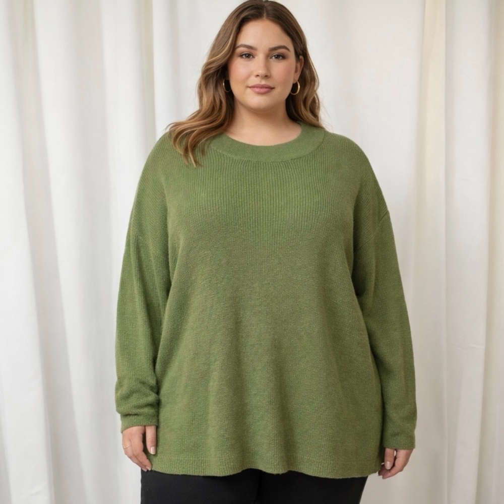 FP Beach Lightweight Cotton-Blend Summer Layer Sweater in Green Size XL